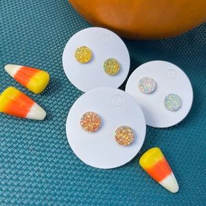 Sweet Candy Corn Earring Trio